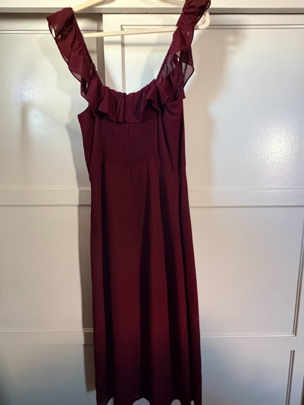 reformation colette midi dress, size 10, burgundy/wine - Picture 6 of 9
